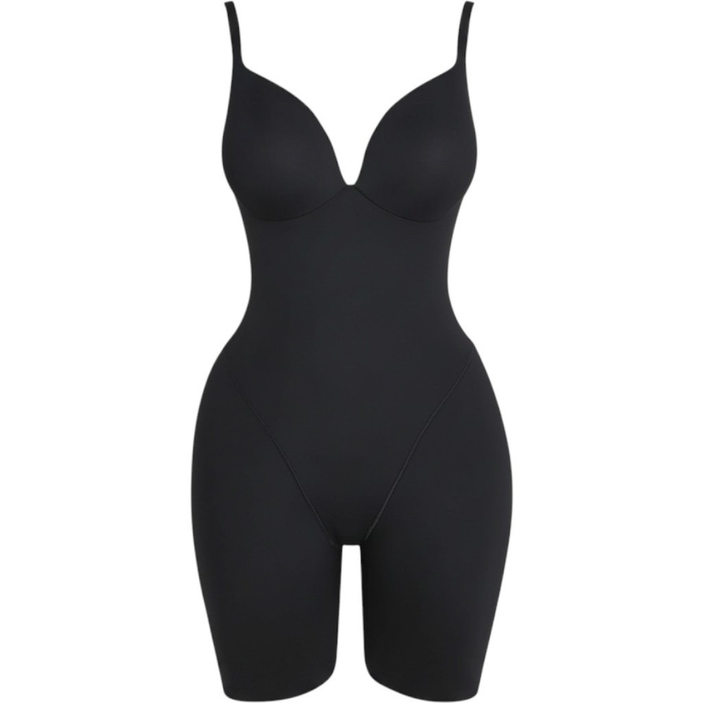 Skims Ultimate Mid Thigh Padded Bodysuit Onyx Black Medium BD-DNS-8045W